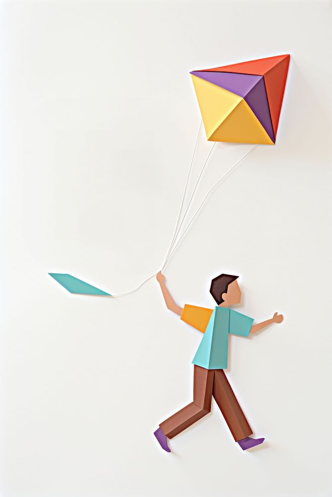 Paper origami child kite. AI generated Image by rawpixel.