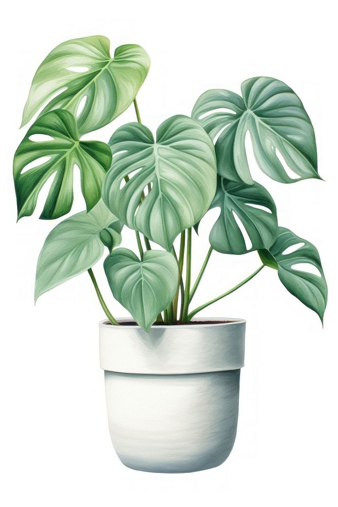 Philodendron plant leaf white background houseplant. AI generated Image by rawpixel.