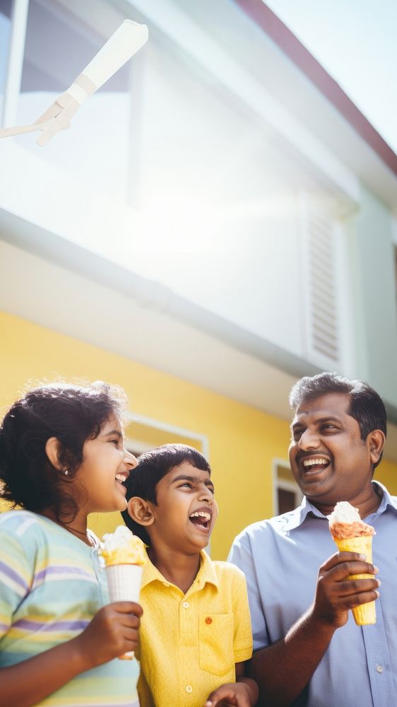 Indian family laughing child adult. AI generated Image by rawpixel.