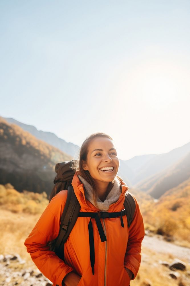 Woman hiking recreation adventure outdoors. AI generated Image by rawpixel.