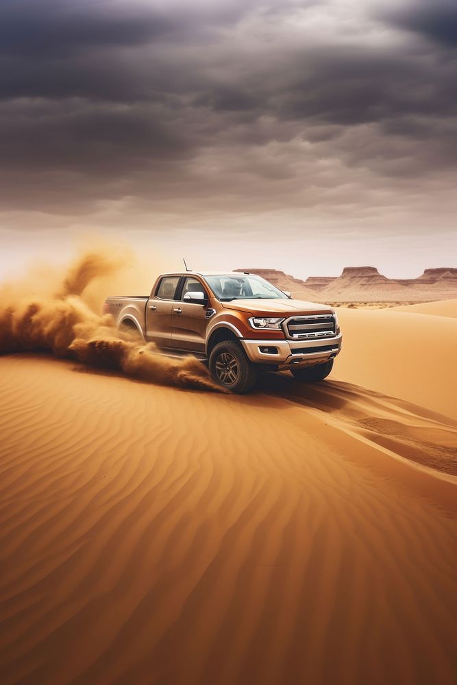 Desert car outdoors vehicle. AI generated Image by rawpixel.