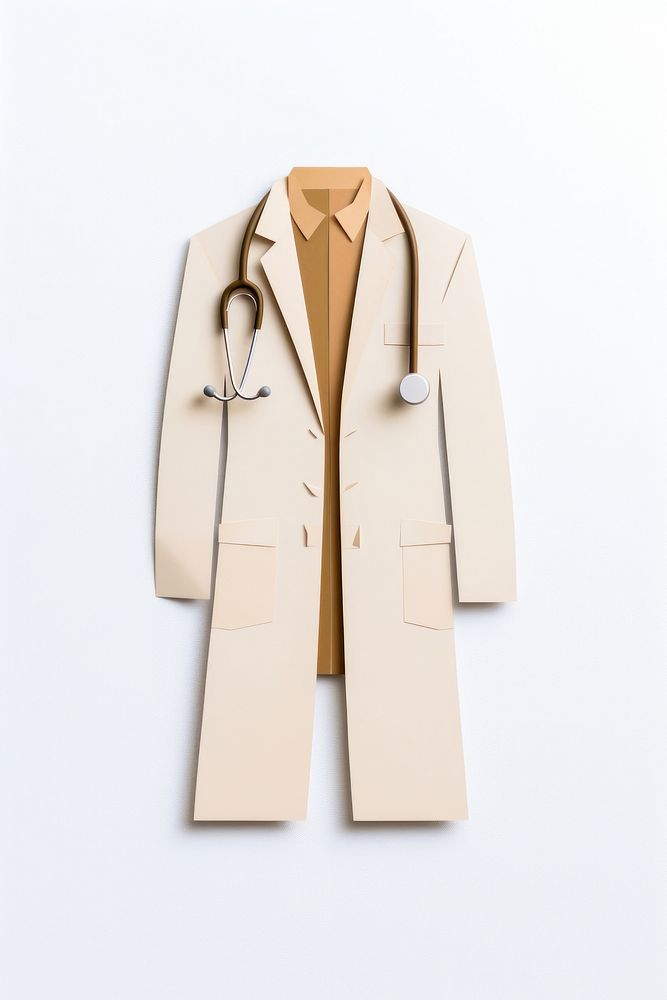 Doctor overcoat jacket white background. AI generated Image by rawpixel.