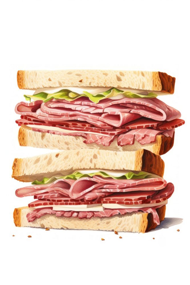 Sandwich meat bread food. AI generated Image by rawpixel.