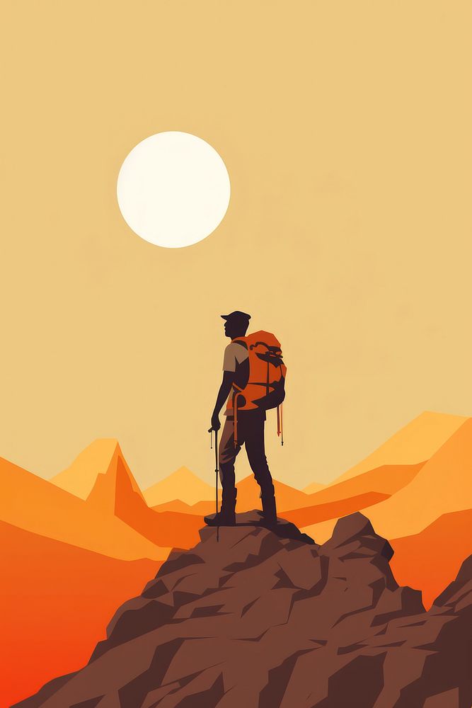 Hiking adventure outdoors backpack. AI generated Image by rawpixel.