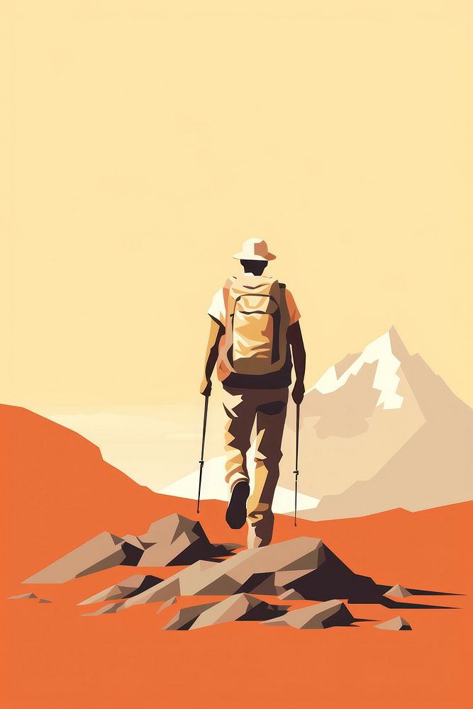 Hiking adventure outdoors backpack. AI generated Image by rawpixel.