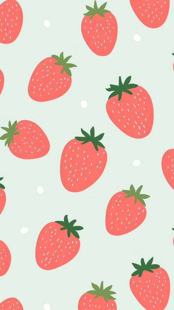 Wallpaper strawberry berries pattern