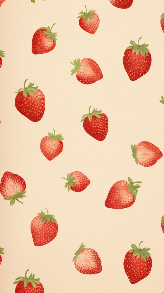 Wallpaper pattern strawberry berries fruit