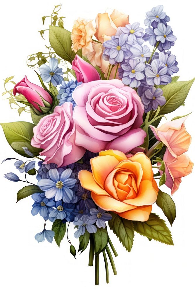 Bouquet flower plant rose. AI generated Image by rawpixel.