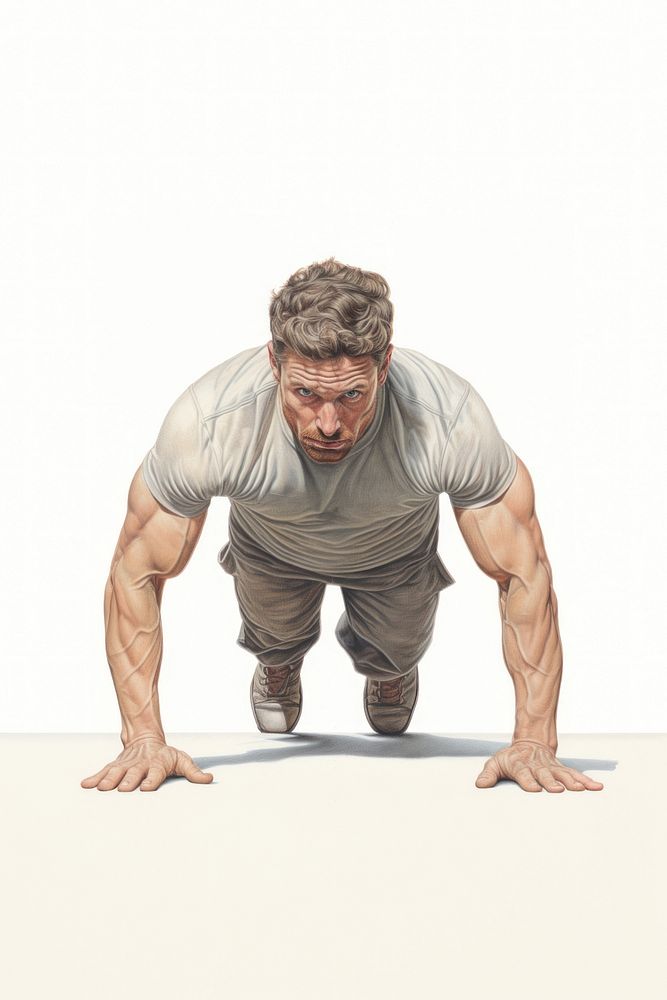 Drawing sports adult man. AI generated Image by rawpixel.