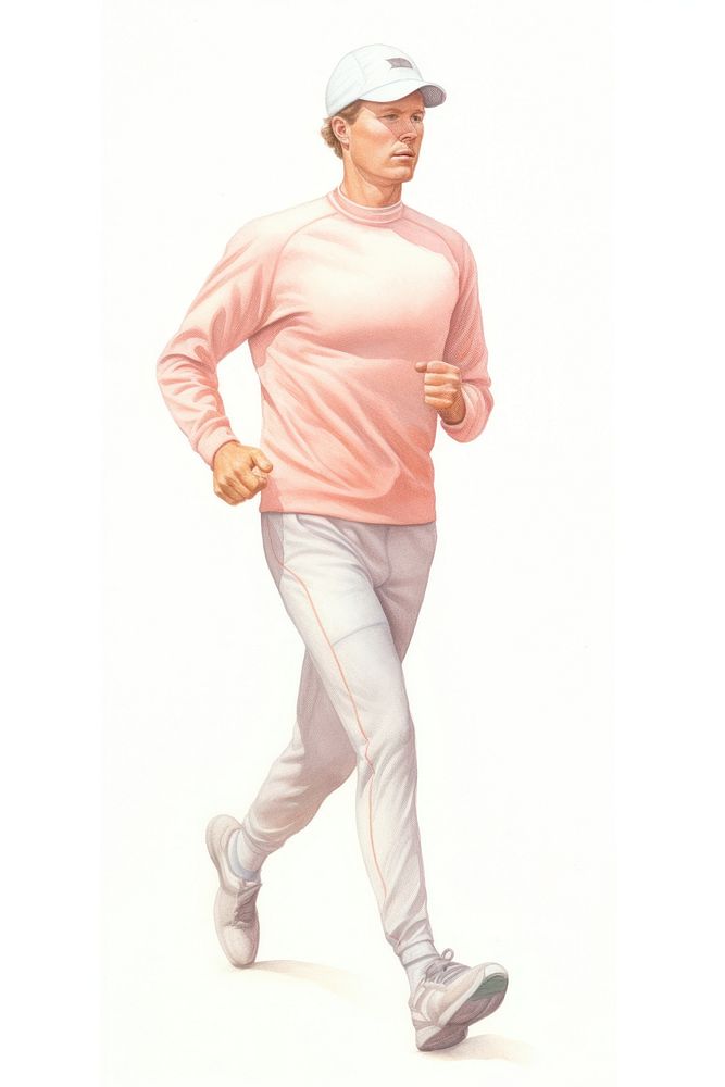 Jogging drawing running sleeve. AI generated Image by rawpixel.