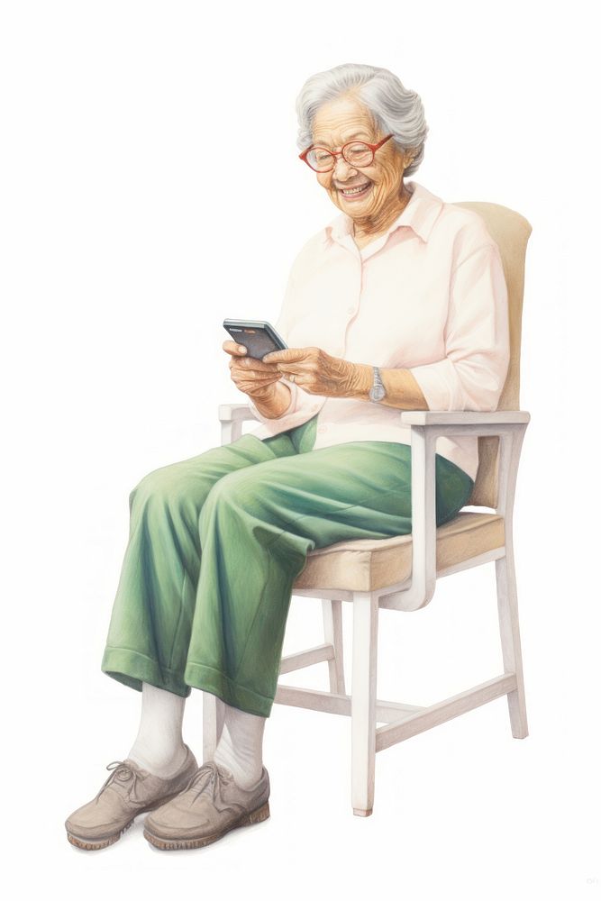Sitting reading smiling chair. AI generated Image by rawpixel.