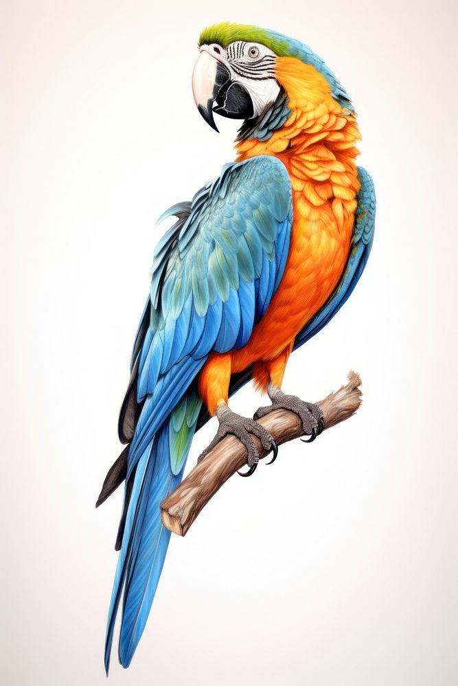 Parrot drawing animal bird. AI generated Image by rawpixel.