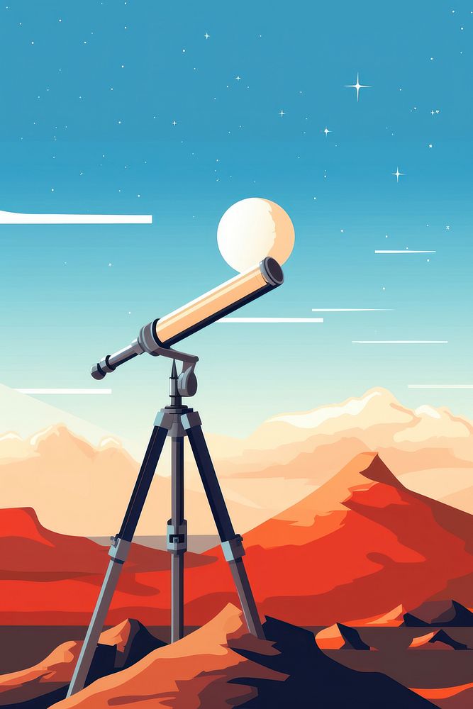 Modern telescope outdoors broadcasting tranquility. AI generated Image by rawpixel.