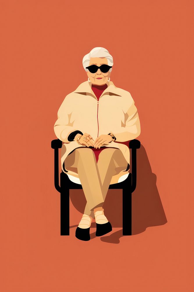 Grandma portrait sitting chair. AI generated Image by rawpixel.