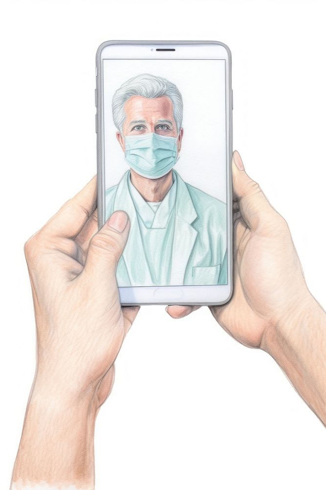Drawing doctor selfie adult. AI generated Image by rawpixel.