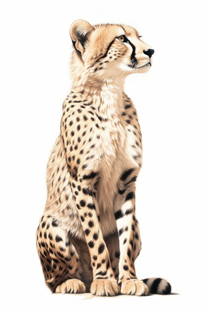 A cheetah sitting wildlife animal mammal. AI generated Image by rawpixel.