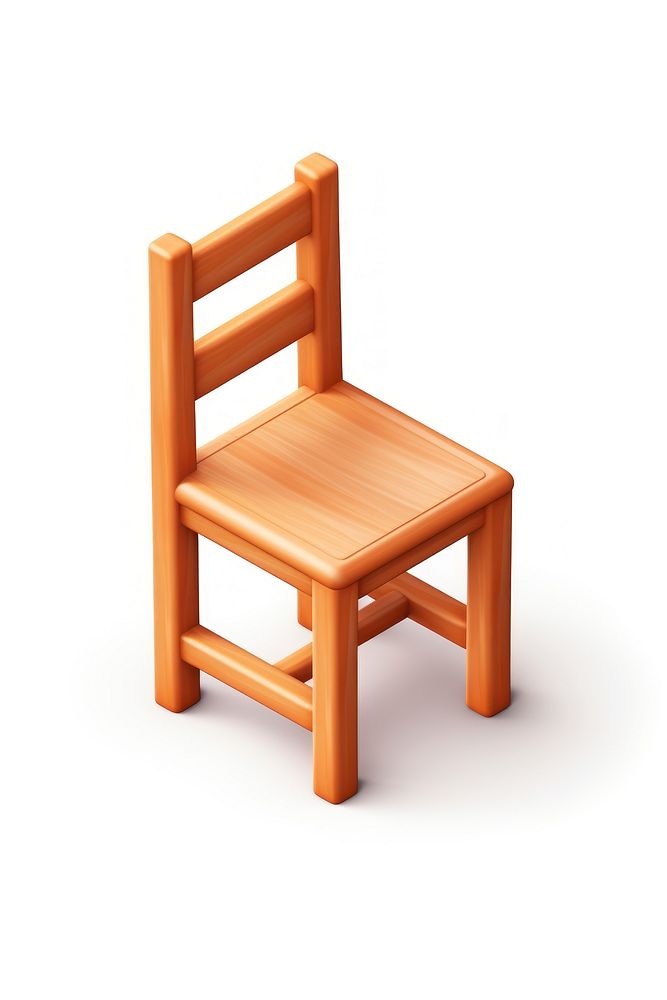 Wooden chair wood furniture white background. AI generated Image by rawpixel.