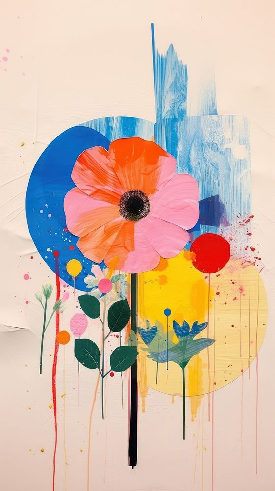 Flower art abstract painting