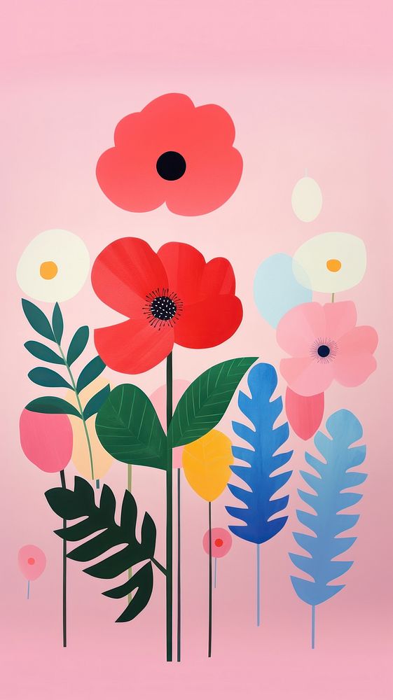 Flower art painting pattern. AI generated Image by rawpixel.