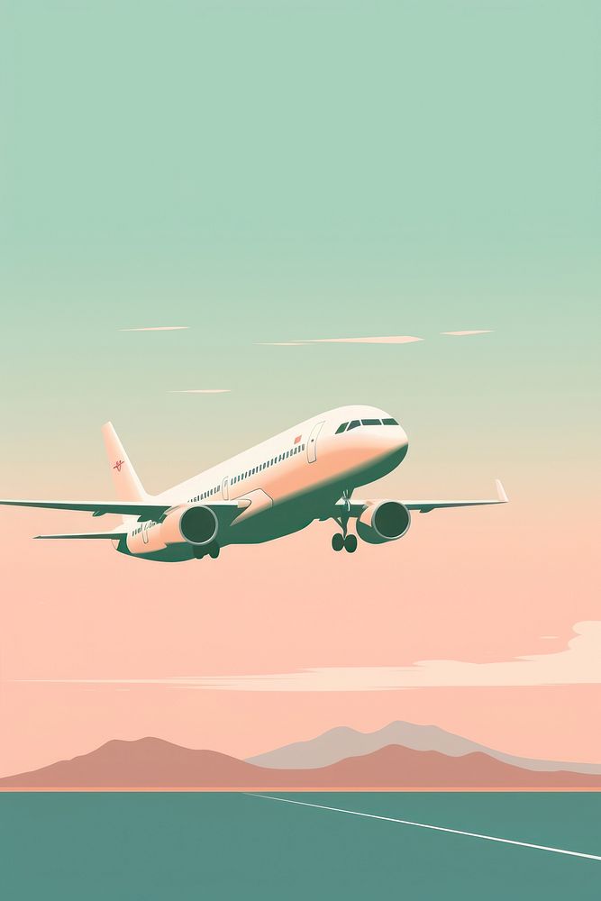 Plane aircraft airliner airplane. AI generated Image by rawpixel.