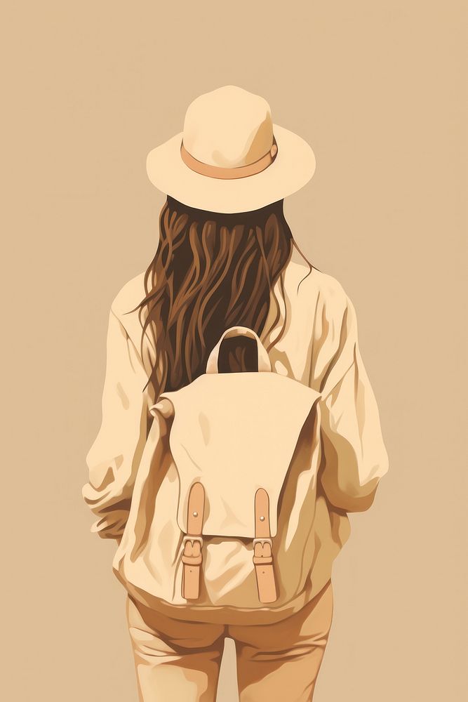 Female traveler backpack handbag adult. AI generated Image by rawpixel.