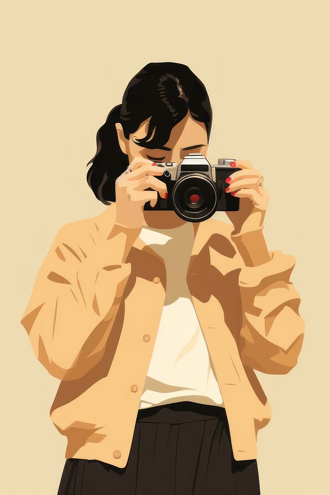 Woman using a compact camera portrait adult woman. AI generated Image by rawpixel.