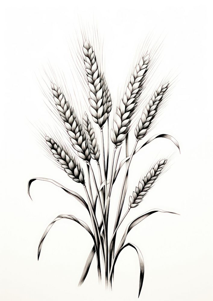 Agriculture drawing sketch wheat. AI generated Image by rawpixel.