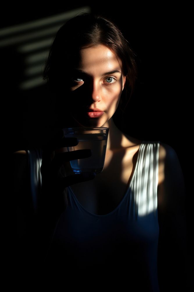 Photography portrait shadow female. AI generated Image by rawpixel.