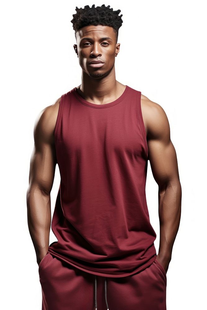Black man athlete maroon adult. AI generated Image by rawpixel.