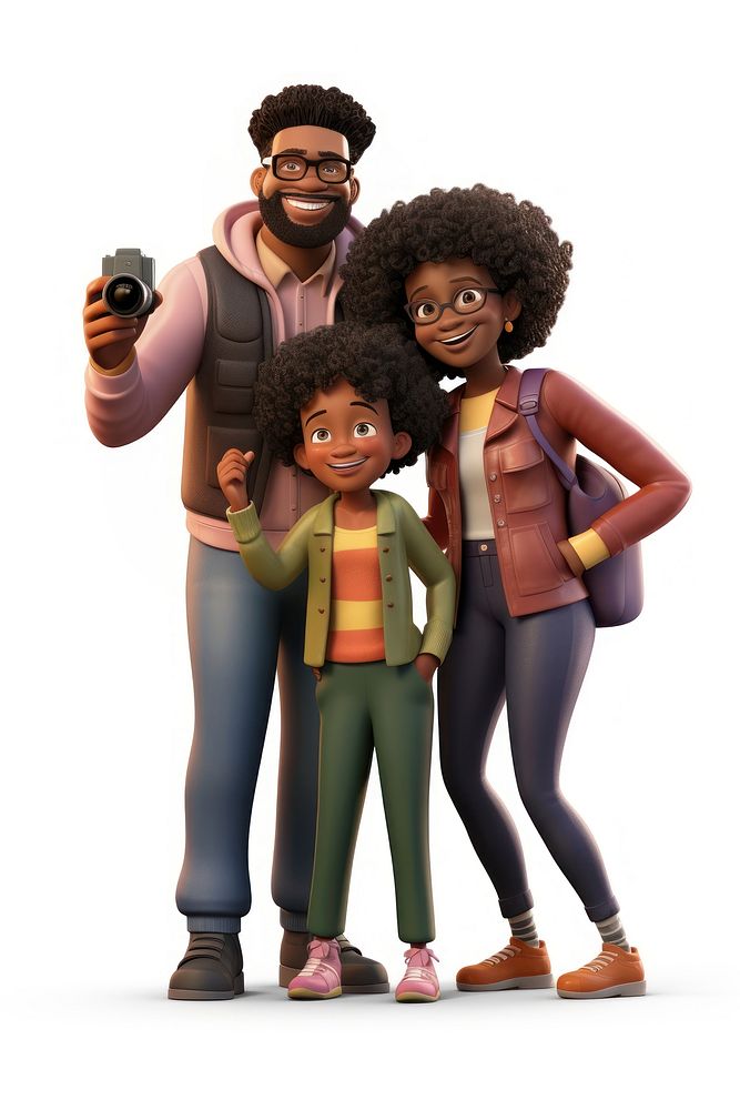 African american family adult white background togetherness. AI generated Image by rawpixel.