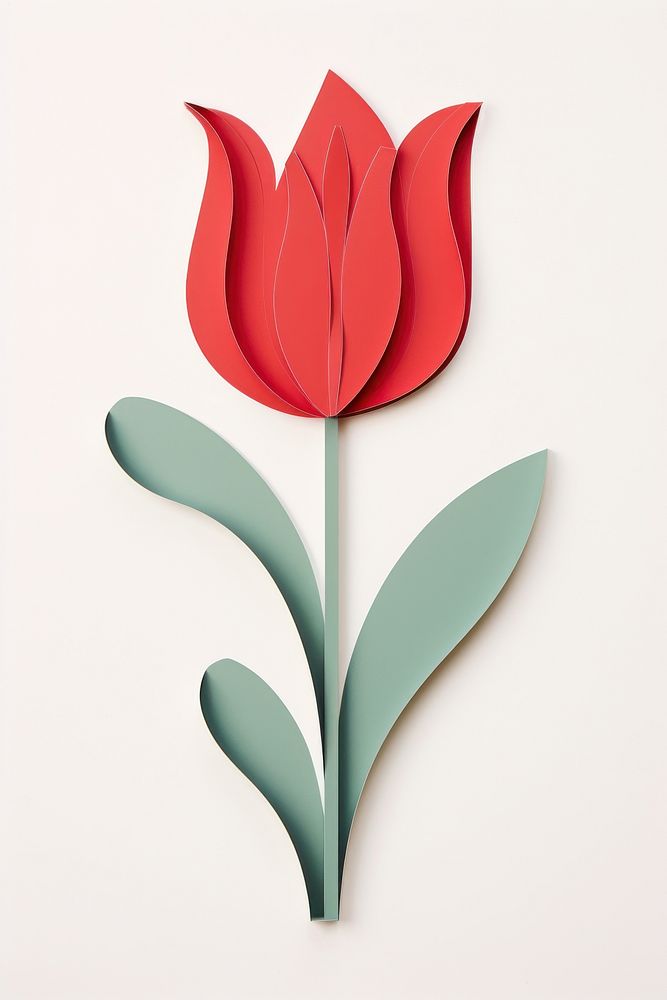 Red tulip flower petal plant. AI generated Image by rawpixel.