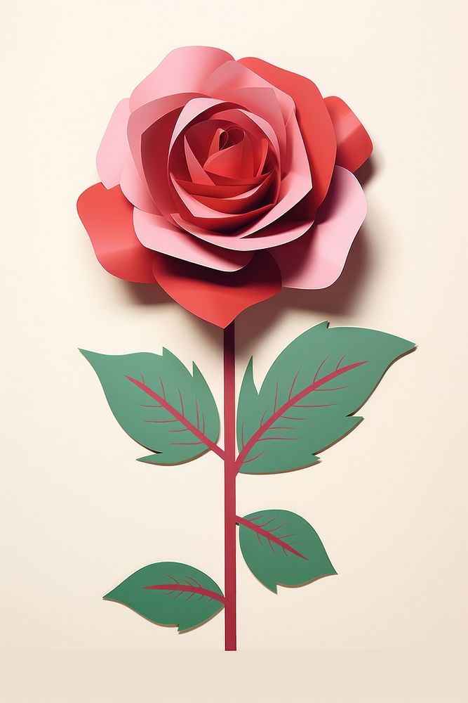Full body red rose flower plant leaf. AI generated Image by rawpixel.