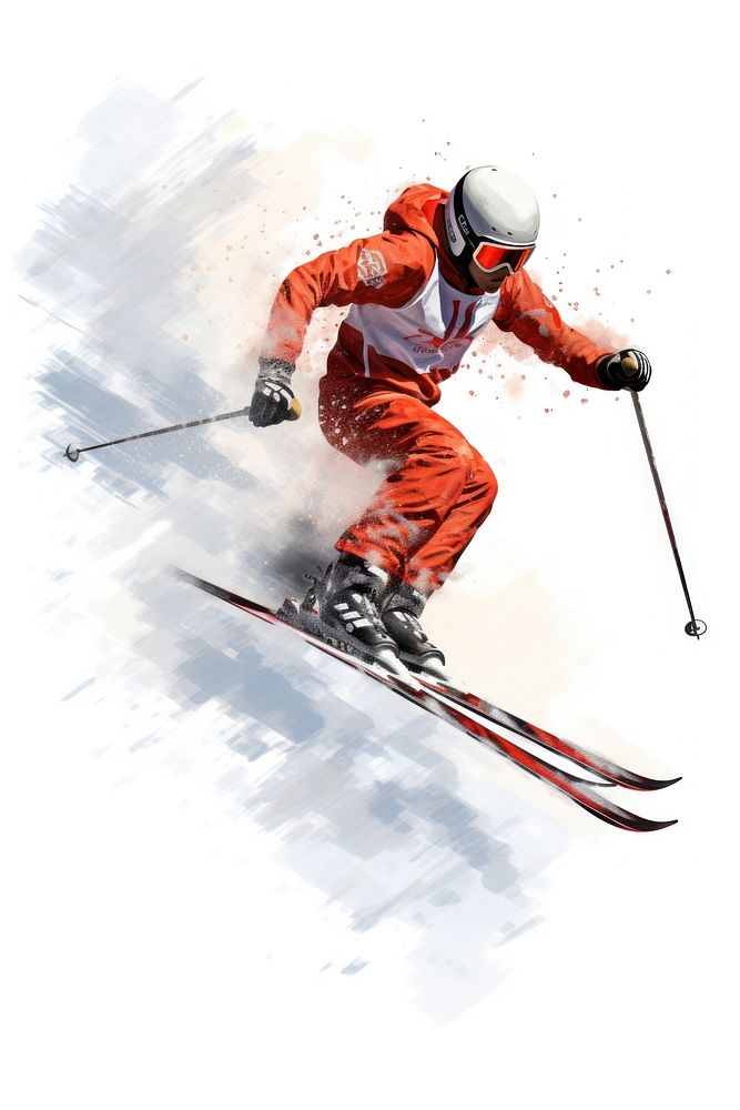 Skier recreation skiing sports. AI generated Image by rawpixel.