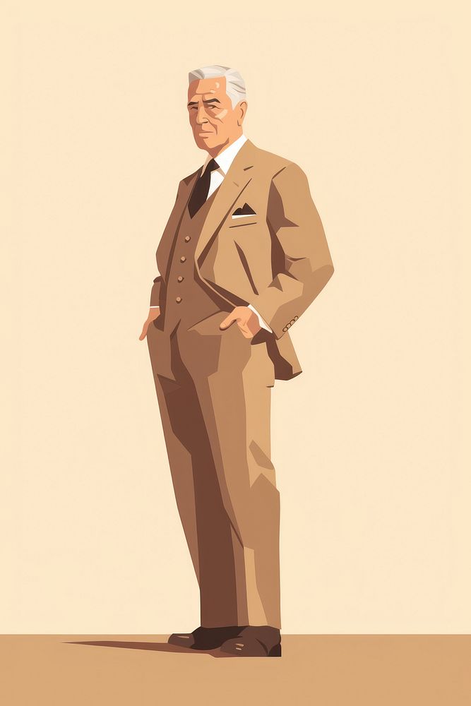 Businessman adult khaki suit. AI generated Image by rawpixel.