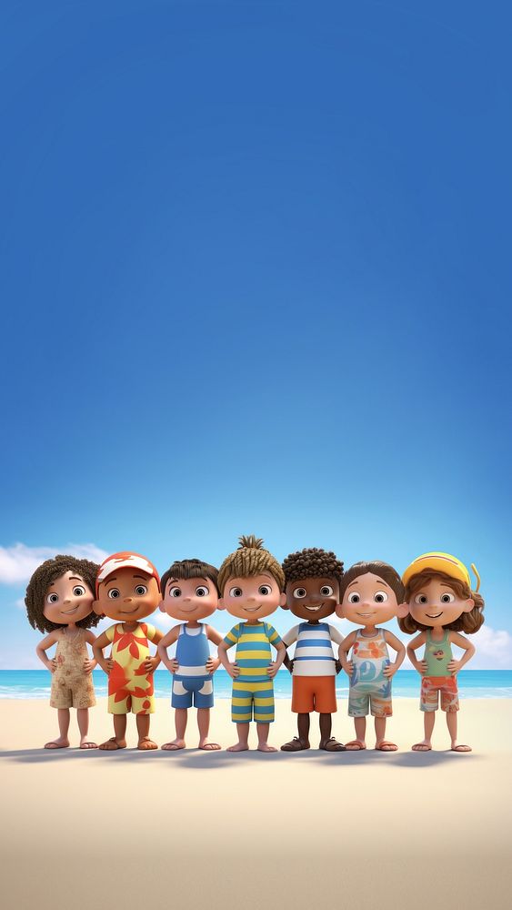 Diversity kids portrait outdoors vacation. AI generated Image by rawpixel.