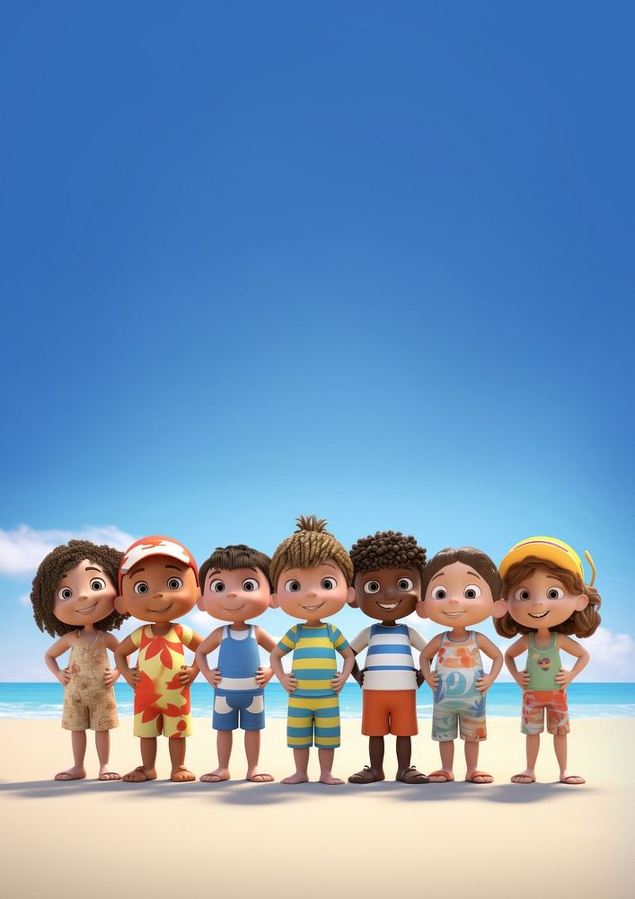 Diversity kids vacation outdoors summer. AI generated Image by rawpixel.