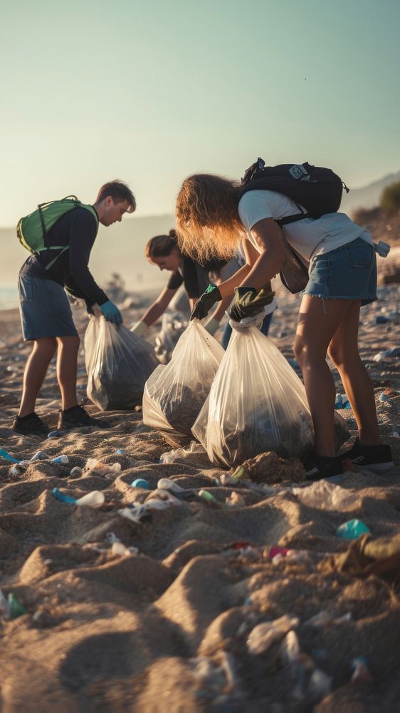 Garbage adult togetherness pollution. AI generated Image by rawpixel.