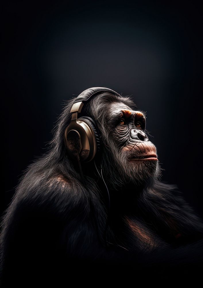 Chimpanzee wildlife monkey mammal. AI generated Image by rawpixel.