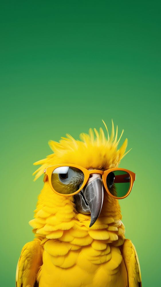 Parrot wearing sunglasses animal bird portrait. AI generated Image by rawpixel.