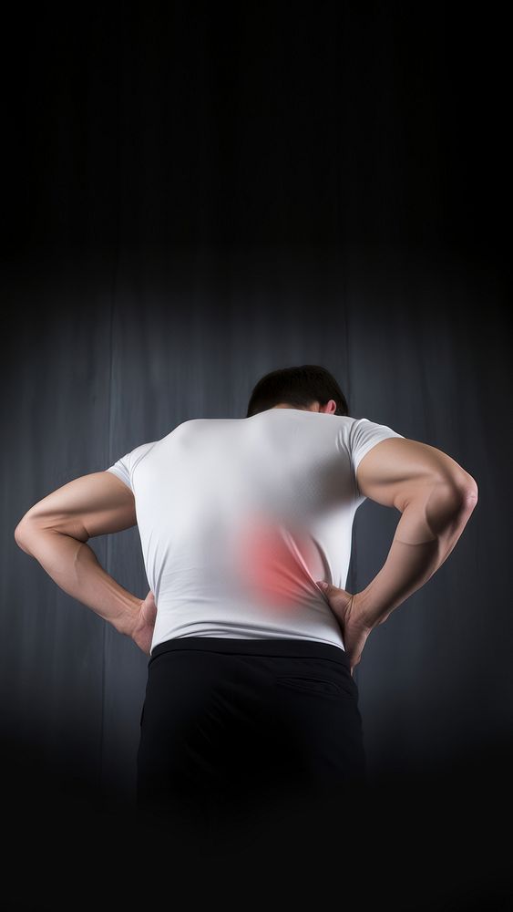 Lower Back Pain t-shirt adult back. AI generated Image by rawpixel.