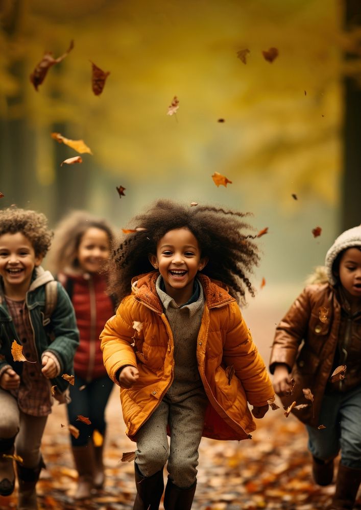 Diversity kids laughing portrait child. 