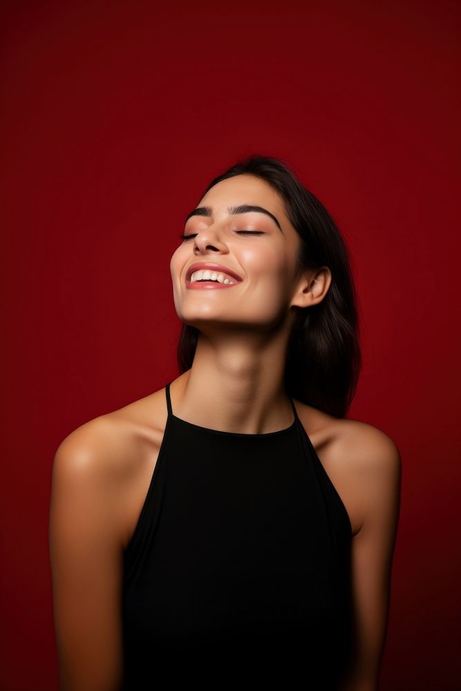 Hispanic woman laughing smiling adult. 