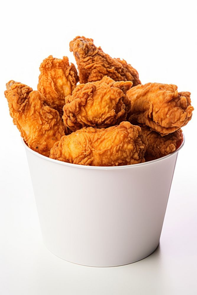 Food fried white background fried chicken. AI generated Image by rawpixel.