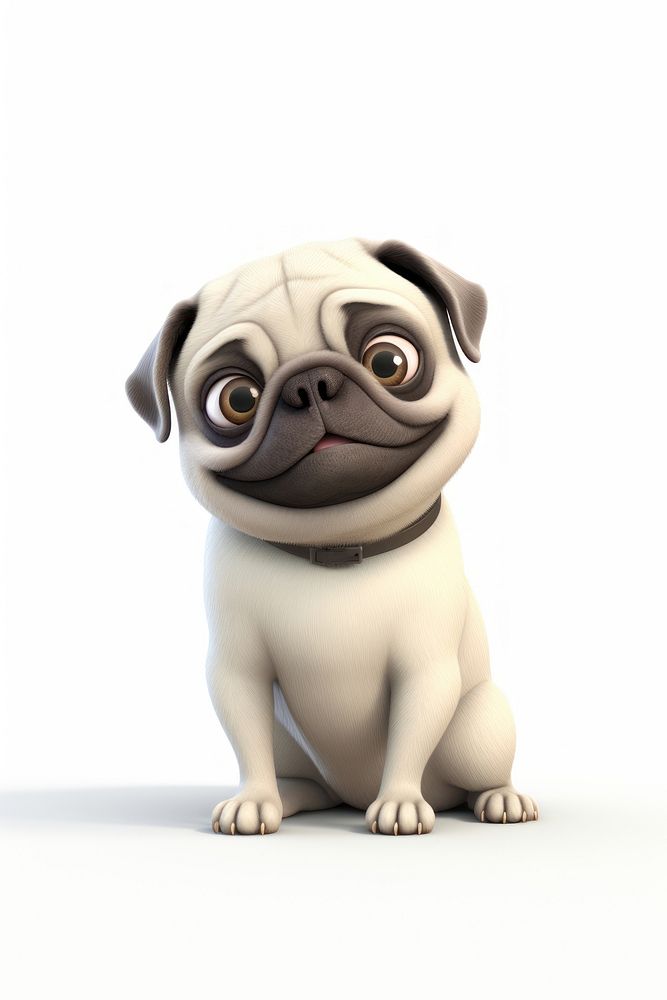 Pug figurine cartoon animal. 