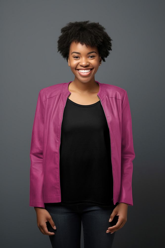 Purple women's jacket, design resource
