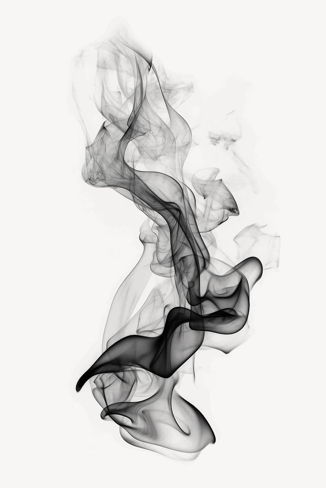 Light incense smoke black black background monochrome. AI generated Image by rawpixel.