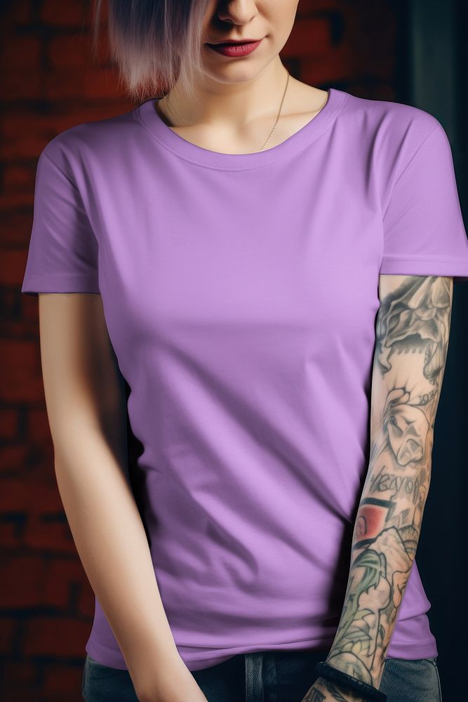 Women's purple t-shirt, design resource