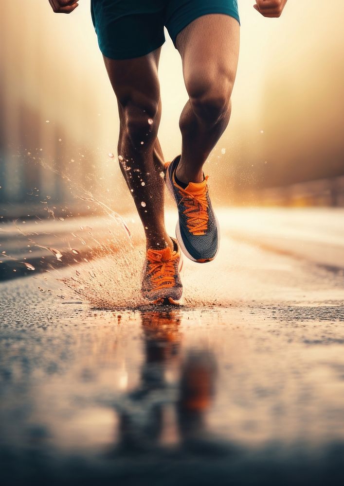 Running jogging determination exercising. AI generated Image by rawpixel.