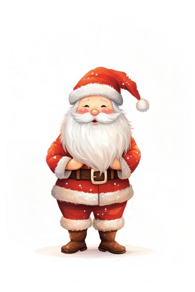 Santa Claus christmas figurine white background. AI generated Image by rawpixel.