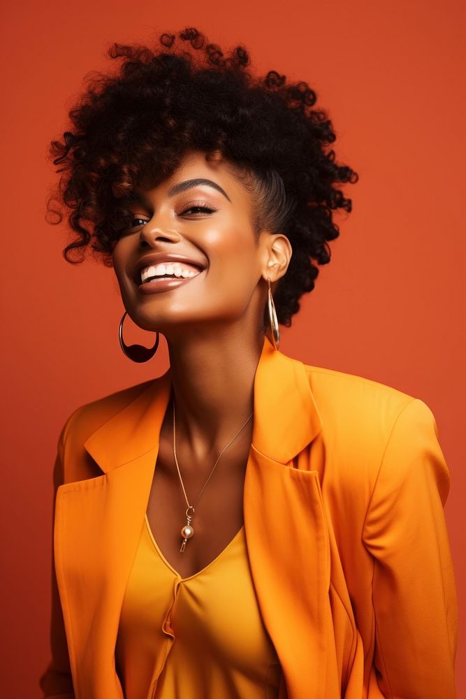 African American woman portrait fashion smiling. AI generated Image by rawpixel.